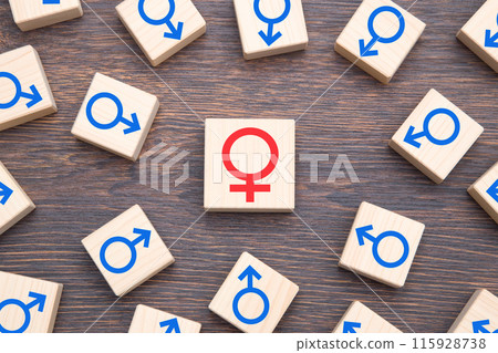 性別符號：一個女性符號和多個男性符號 115928738