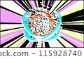 2D cartoon styled grunge blast design graphic 115928740