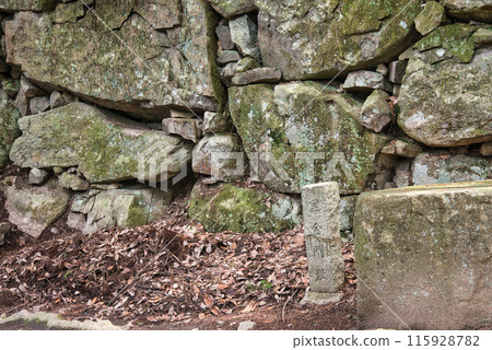 The remains of the Kurogane Gate of Azuchi Castle, built by the great ruler Oda Nobunaga The remains of the Kurogane Gate of Azuchi Castle, built by the great ruler Oda Nobunaga 115928782