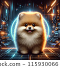 Cute Pomeranian of the Cyberpunk Future: Where Cuteness Meets Technology 115930066
