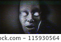 Scary Face with Distorted Glitch Noise 115930564