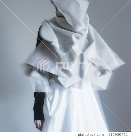 Captivating and Innovative Abstract Fashion AvantGarde White Ensemble Setting Trends 115930721
