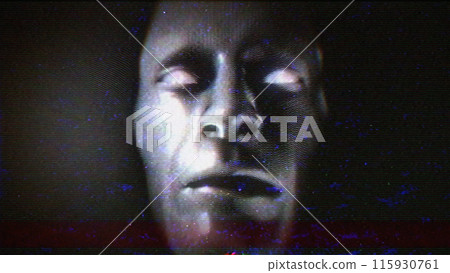 Distorted Noise Scary Male Face Distorted Noise Scary Male Face 115930761