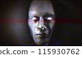 Scary Male Face with Distorted Noise  115930762