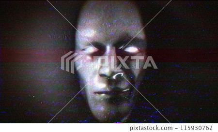 Scary Male Face with Distorted Noise Scary Male Face with Distorted Noise 115930762
