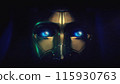 Golden Hooded Mask with Blue Eyes 115930763