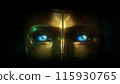 Golden Mask with Blue Eyes 115930765