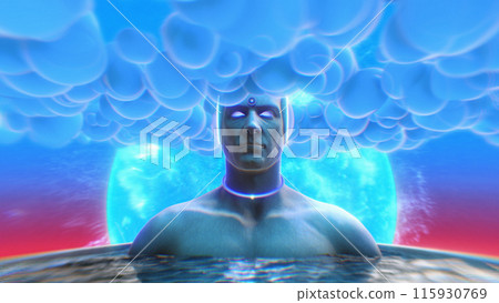 Male Head in the Clouds 115930769