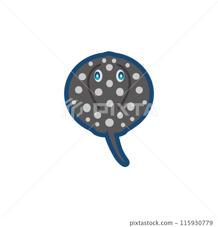 Illustration of a cute polka dot stingray 115930779