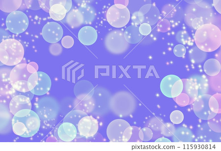 夢川紫色圖像流行蓬鬆的氣泡背景，彩色光點，清爽的紫色框 115930814