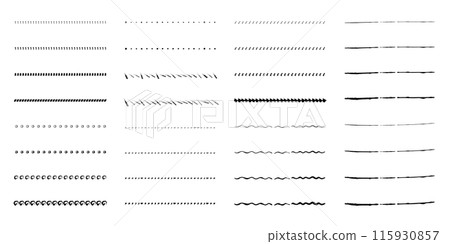 Illustration material: Line material decoration. Simple and cute hand-drawn black and white borders. 115930857