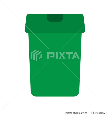 Trash bucket. Green trash bin isolated on white background. Trash bucket. Green trash bin isolated on white background. 115930878