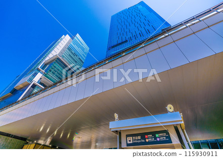 Tokyo cityscape in June. View of Shibuya Station entrance/exit, Tokyo Metro Ginza Line Shibuya Station, Shibuya Hikarie, etc. = 19th 115930911