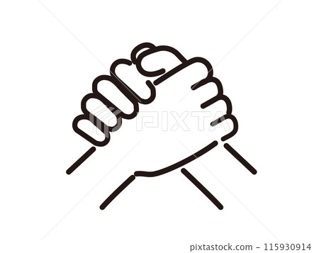 Illustration of clasped hands. The lines are not expanded, so they can be edited. Illustration of clasped hands. The lines are not expanded, so they can be edited. 115930914