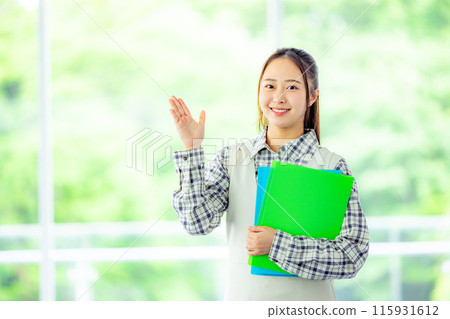 Student with books and files 115931612