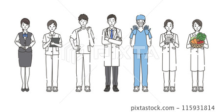男女醫務工作者插圖集 男女醫務工作者插圖集 115931814