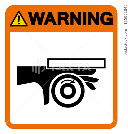 Warning Hand Crush Roller Pinch Point Symbol Sign, Vector Illustration, Isolate On White Background Label .EPS10 115931843