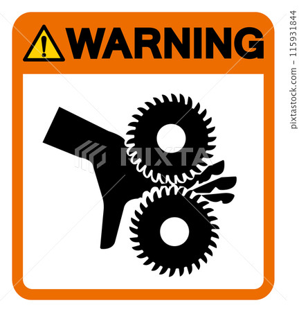 Warning Cutting of Fingers Rotating Blades Symbol Sign, Vector Illustration, Isolate On White Background Label .EPS10 Warning Cutting of Fingers Rotating Blades Symbol Sign, Vector Illustration, Isolate On White Background Label .EPS10 115931844