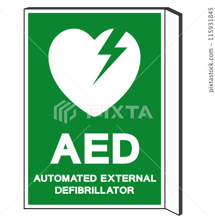 AED Automated External Defibrillator Symbol Sign, Vector Illustration, Isolate On White Background Label .EPS10 AED Automated External Defibrillator Symbol Sign, Vector Illustration, Isolate On White Background Label .EPS10 115931845