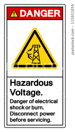 Danger Hazardous voltage Symbol Sign, Vector Illustration, Isolate On White Background Label .EPS10 Danger Hazardous voltage Symbol Sign, Vector Illustration, Isolate On White Background Label .EPS10 115931859