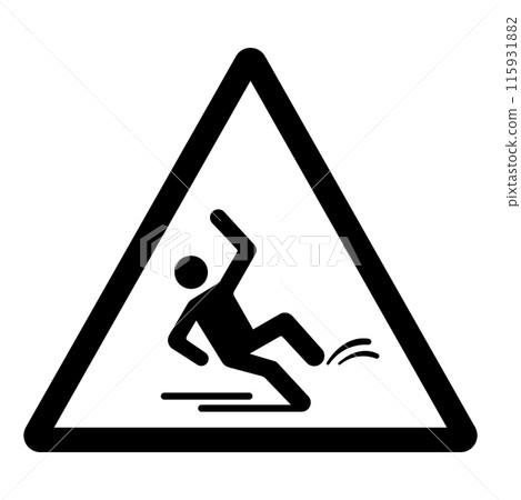 Slippery When Wet Symbol Sign,Vector Illustration, Isolated On White Background Label. EPS10 115931882