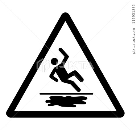 Slippery When Wet Symbol Sign,Vector Illustration, Isolated On White Background Label. EPS10 115931883
