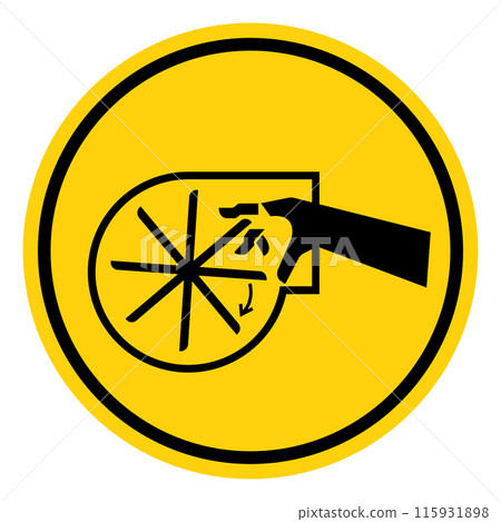 Cutting of Fingers or Hand Rotating Blade Symbol Sign, Vector Illustration, Isolate On White Background Label .EPS10 Cutting of Fingers or Hand Rotating Blade Symbol Sign, Vector Illustration, Isolate On White Background Label .EPS10 115931898