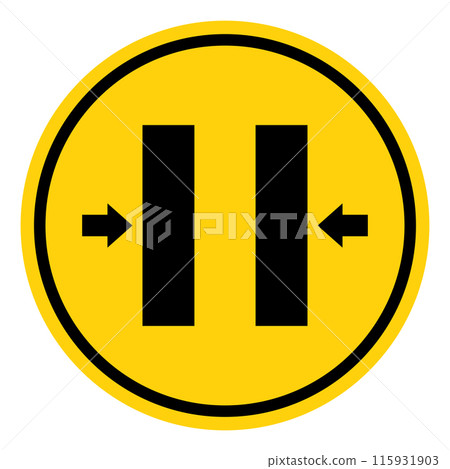 Crush Hazard Closing Mold Symbol Sign, Vector Illustration, Isolate On White Background Label .EPS10 115931903