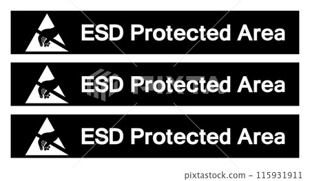 ESD Pretected Area Symbol Sign, Vector Illustration, Isolated On White Background Label .EPS10 ESD Pretected Area Symbol Sign, Vector Illustration, Isolated On White Background Label .EPS10 115931911