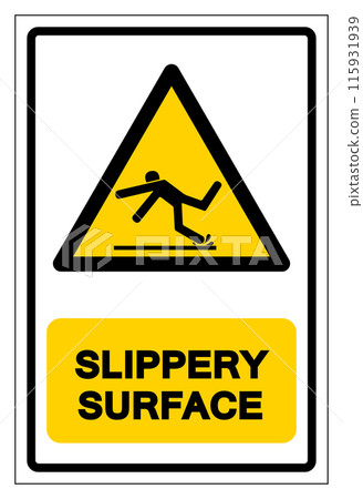Slippery Surface Symbol Sign,Vector Illustration, Isolate On White Background Label. EPS10 115931939