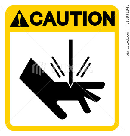 Caution Cut Hazard Hazard Symbol Sign, Vector Illustration, Isolate On White Background Label .EPS10 Caution Cut Hazard Hazard Symbol Sign, Vector Illustration, Isolate On White Background Label .EPS10 115931943
