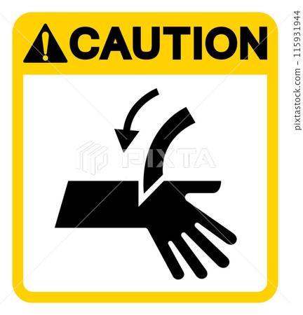 Caution Cutting Hand Symbol Sign, Vector Illustration, Isolate On White Background Label .EPS10 Caution Cutting Hand Symbol Sign, Vector Illustration, Isolate On White Background Label .EPS10 115931944
