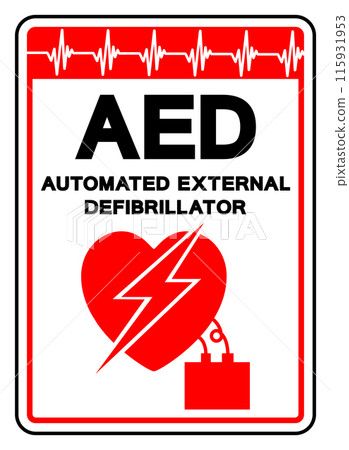 AED Automated External Defibrillator Symbol Sign, Vector Illustration, Isolate On White Background Label .EPS10 AED Automated External Defibrillator Symbol Sign, Vector Illustration, Isolate On White Background Label .EPS10 115931953
