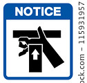 Notice Hand Crush Force From Below Symbol Sign, Vector Illustration, Isolate On White Background Label .EPS10 115931957