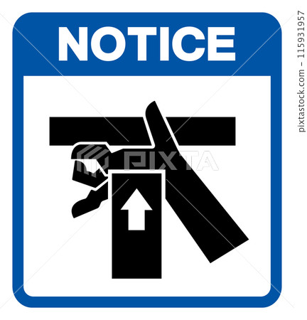 Notice Hand Crush Force From Below Symbol Sign, Vector Illustration, Isolate On White Background Label .EPS10 115931957
