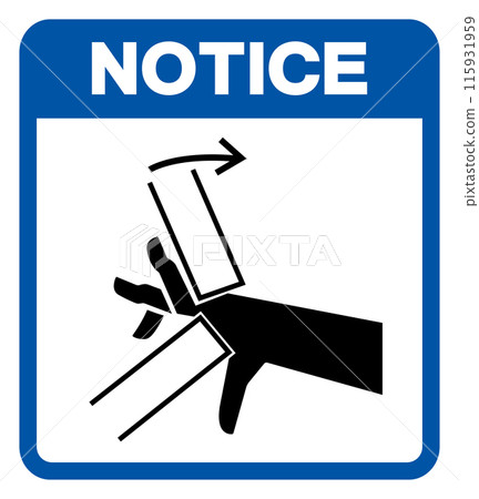 Caution Hand Crush Pinch Point Symbol Sign, Vector Illustration, Isolate On White Background Label .EPS10 115931959