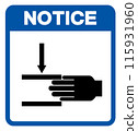 Notice Hand Crush Force From Above Symbol Sign, Vector Illustration, Isolate On White Background Label .EPS10 115931960