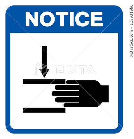 Notice Hand Crush Force From Above Symbol Sign, Vector Illustration, Isolate On White Background Label .EPS10 115931960