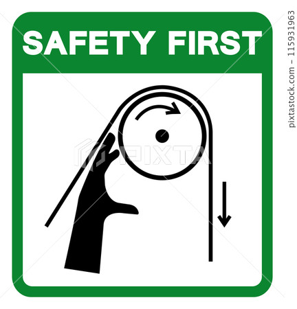 Safety First Hand Entanglement Rollers Symbol Sign, Vector Illustration, Isolate On White Background Label .EPS10 115931963