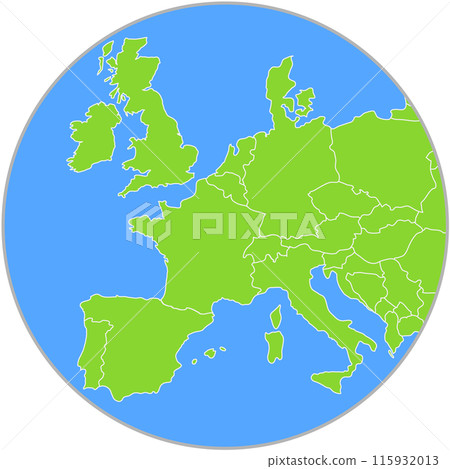 Europe circular map illustration 115932013