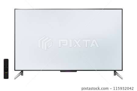 Modern oled tv screen isolated on white background 115932042