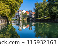 Ljubljanica River, downtown Ljubljana. Slovenia 115932163