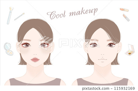 一個化著酷妝的女人的插圖 115932169