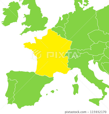 法國週邊國家的地圖插圖 法國週邊國家的地圖插圖 115932170