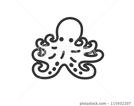 章魚圖示插圖（畫線） 115932207
