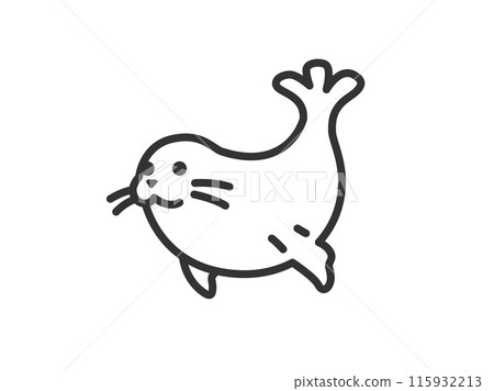 Illustration of a seal icon (line drawing) 115932213