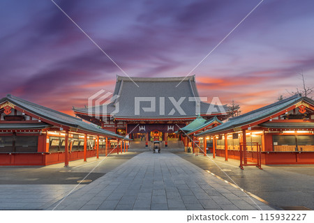 Tokyo, Japan at Sensoji Temple at Dawn 115932227
