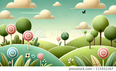 Fantasy Hill Fairytale Natural Scenery 115932267