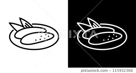 Simple spicy cod roe line icon Simple spicy cod roe line icon 115932368