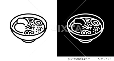 簡單的豚骨拉麵線圖標 115932372